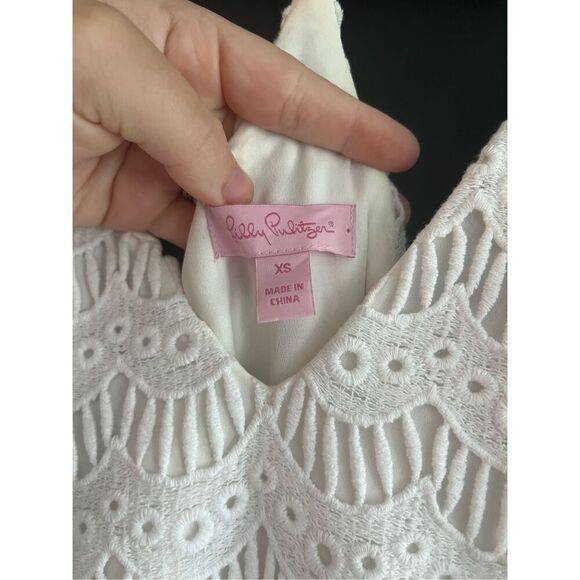 Lilly Pulitzer White Natalie Resort Scalloped Lace Strappy Tank Dress Lined Size - Picture 4 of 6